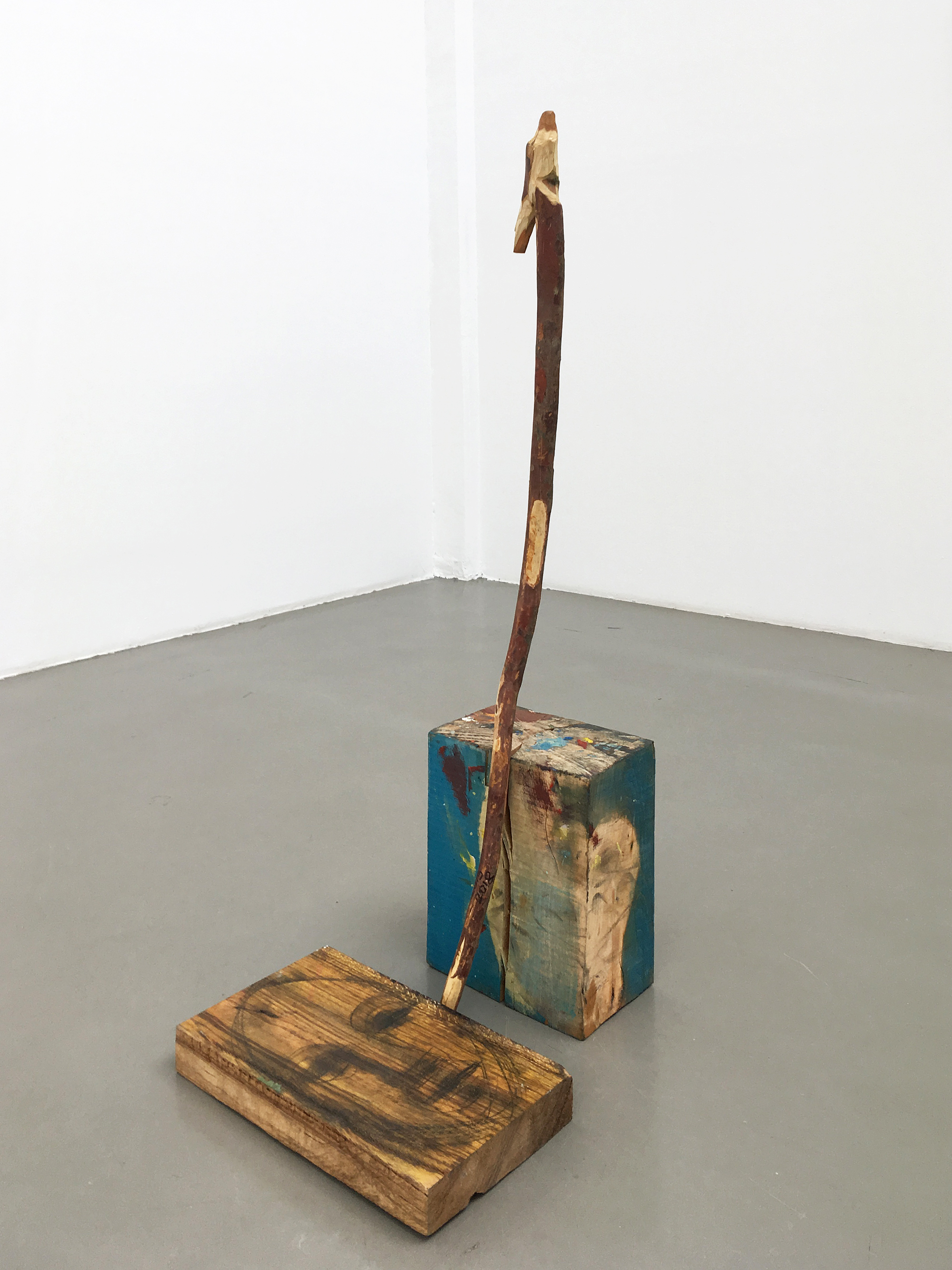 Galerie Barbara Thumm \ Simon Cantemir Hausì -Selbstvermessung (Self-Cartography) \ Untitled (Walking Stick, Cube and Plake) (2018)