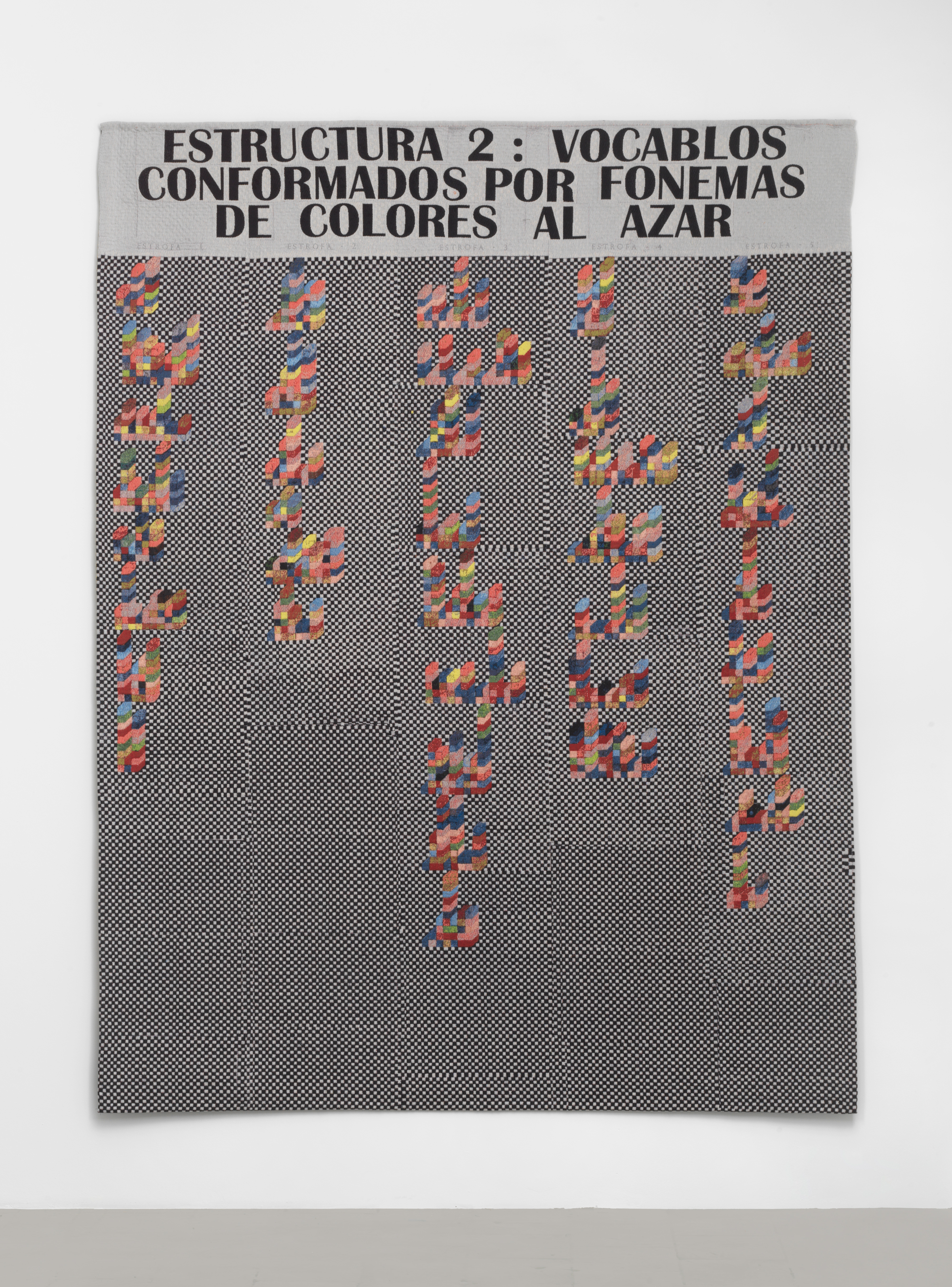 Galerie Barbara Thumm \ Teresa Burga – Insomnia \ Borges / Tapestry (2018)