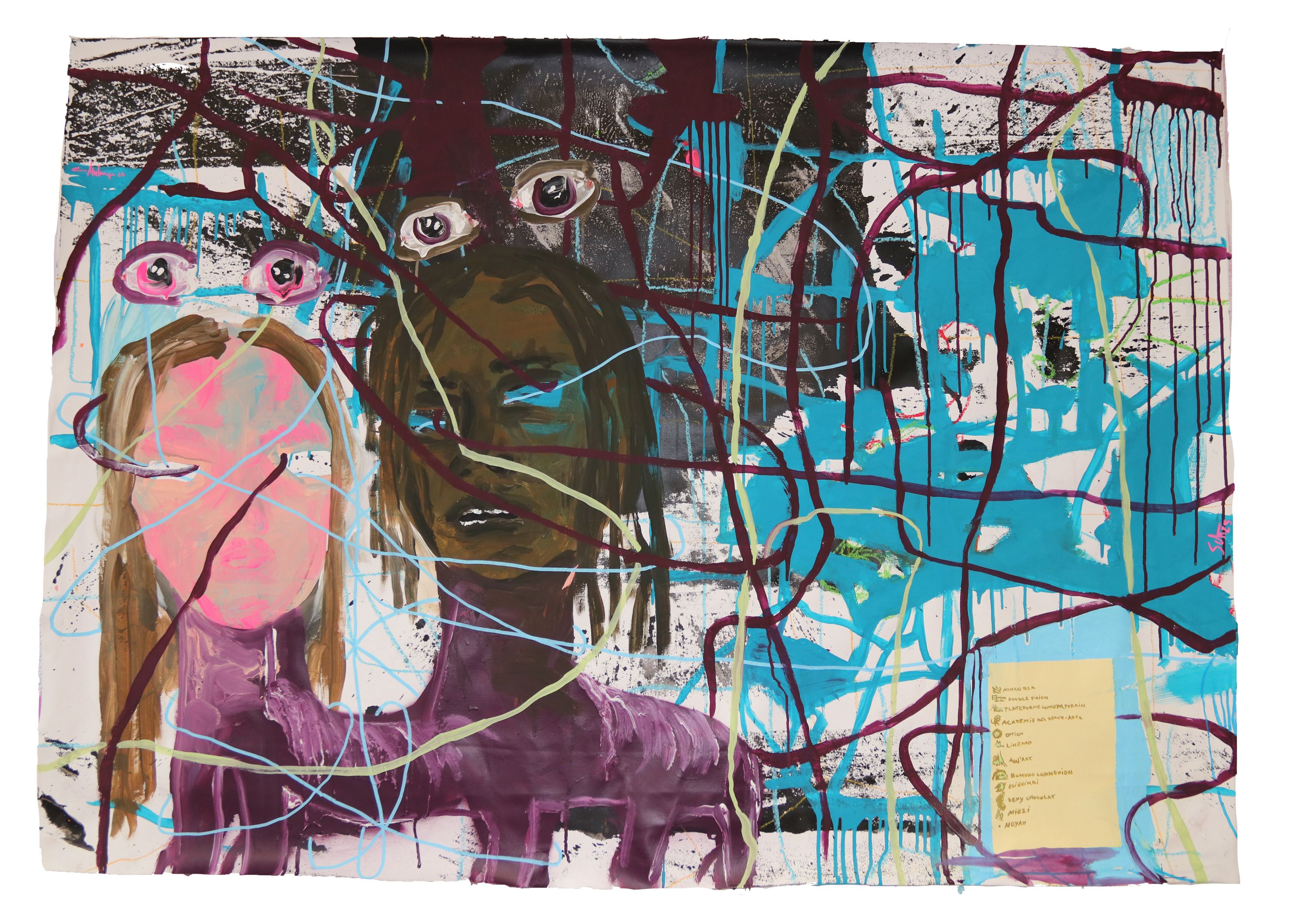 Galerie Barbara Thumm \ Mukenge/Schellhammer – Forward flight – Flucht nach vorn \ Cartographie Mentale (Autoportrait) (2023)