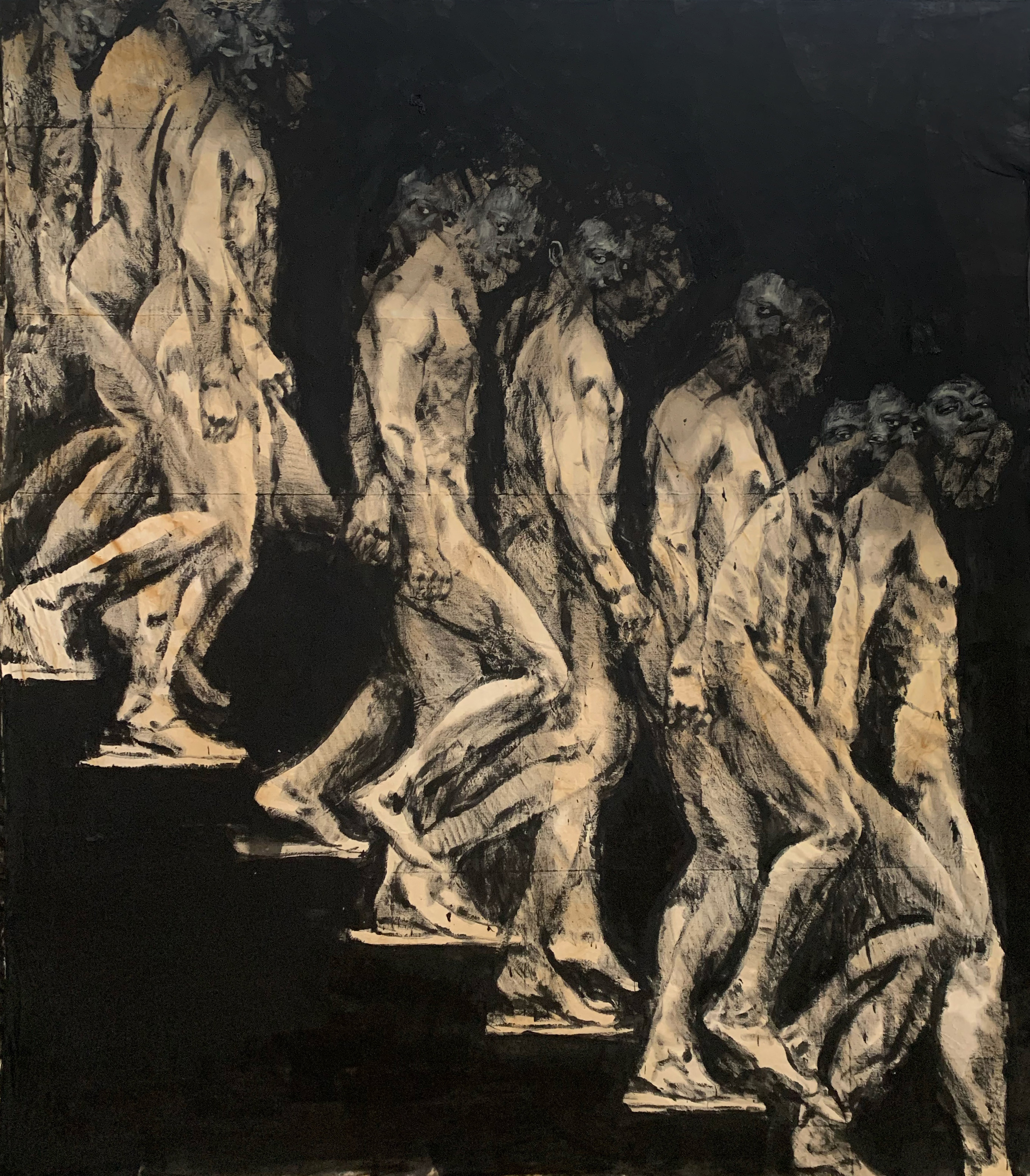 Galerie Barbara Thumm \ Roméo Mivekannin – Human in Motion \ Homme Descendant Escalier (2022)
