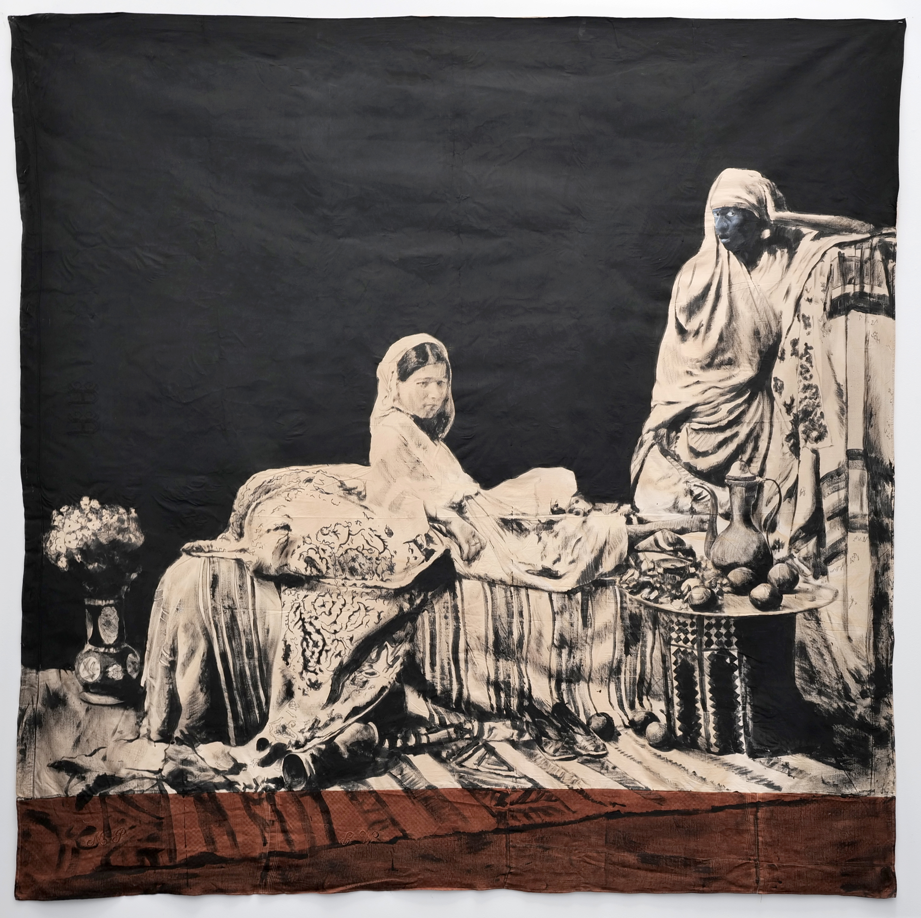 Galerie Barbara Thumm \ Roméo Mivekannin – Spleen \ Femme sur Canapé avec Servante Accoudée à Droite (2025)