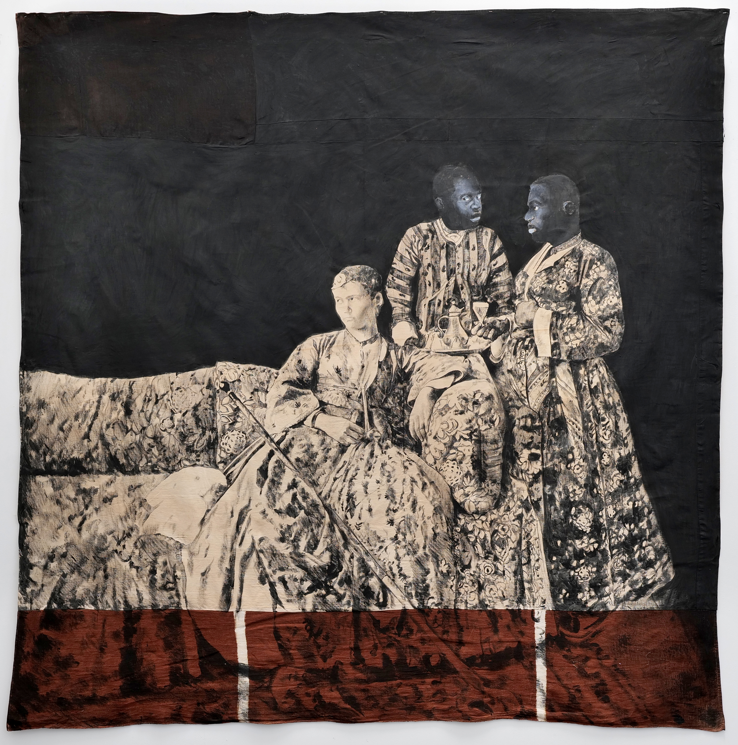 Galerie Barbara Thumm \ Roméo Mivekannin – Spleen \ Femme Sur Canapé avec Deux Servantes (2025)