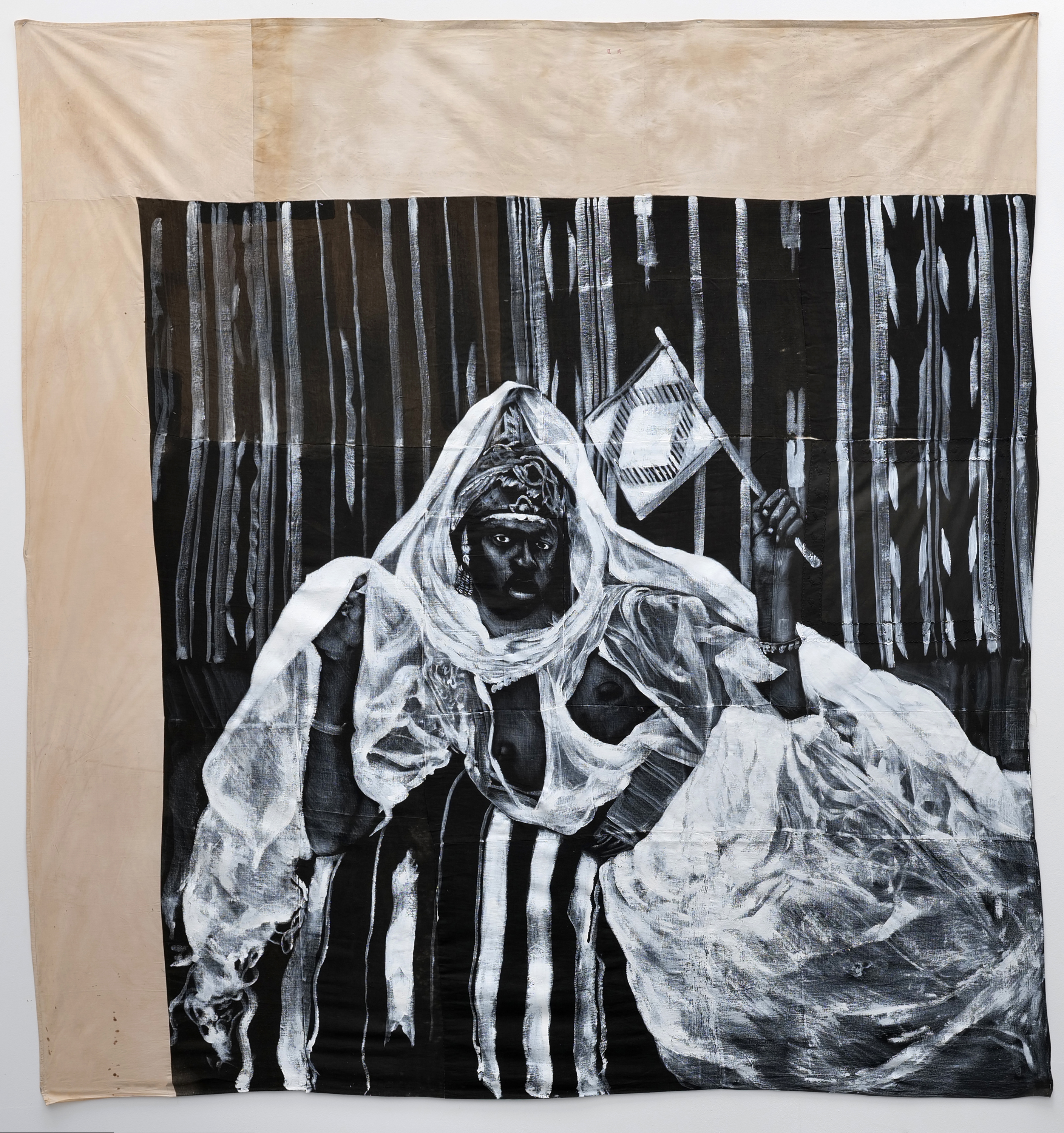 Galerie Barbara Thumm \ Roméo Mivekannin – Spleen \ Femme allongée avec un éventail (2025)